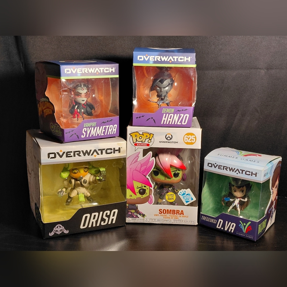 Overwatch "Cute But Deadly" Figurines & Sombra Funkopop #625. 5pcs.